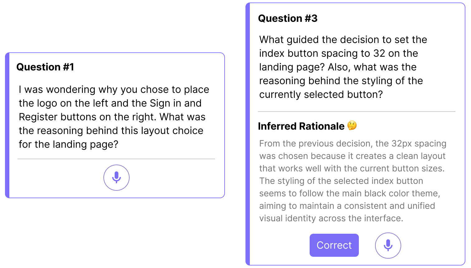 Rationale Inference in ClearFairy — system infers rationale based on previous decision steps